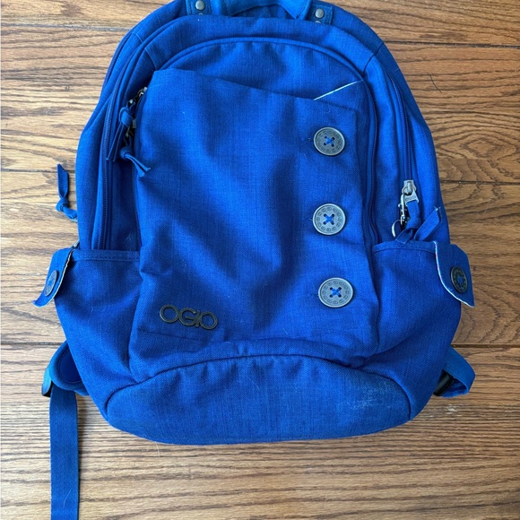 OGIO Large Multi-Compartment Pocket Padded Backpack Carry-on Laptop Tablet Blue - Picture 3 of 8